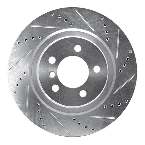 R1 06-09 Land Rover Range Rover Front Right Drilled & Slotted Silver Brake Rotor