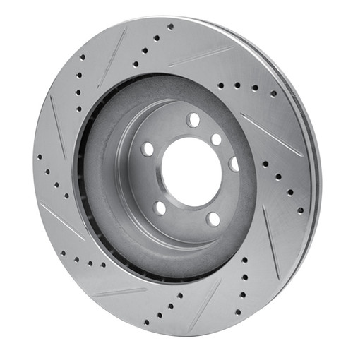 R1 06-09 Land Rover Range Rover Front Right Drilled & Slotted Silver Brake Rotor