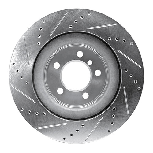 R1 06-09 Land Rover Range Rover Front Right Drilled & Slotted Silver Brake Rotor