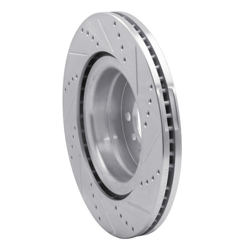 R1 06-09 Land Rover Range Rover Front Left Drilled & Slotted Silver Brake Rotor