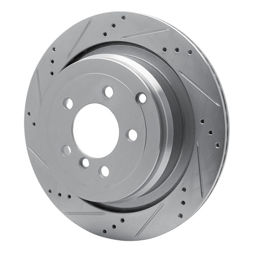 R1 06-12 Land Rover Range Rover Rear Left Drilled & Slotted Silver Brake Rotor
