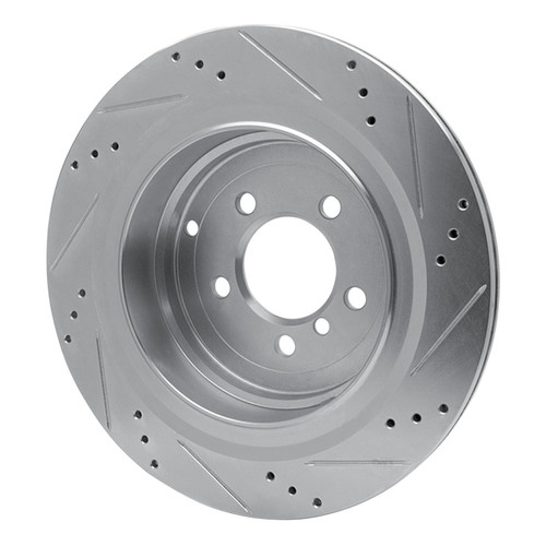R1 06-12 Land Rover Range Rover Rear Left Drilled & Slotted Silver Brake Rotor