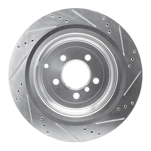 R1 06-12 Land Rover Range Rover Rear Left Drilled & Slotted Silver Brake Rotor