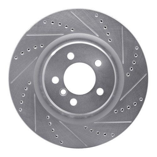 R1 06-12 Land Rover Range Rover Front Right Drilled & Slotted Silver Brake Rotor