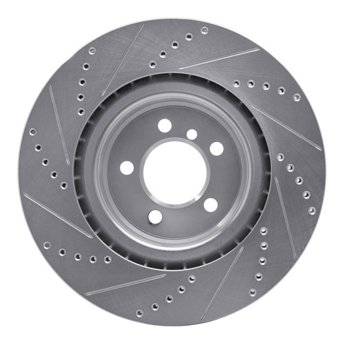 R1 06-12 Land Rover Range Rover Front Right Drilled & Slotted Silver Brake Rotor