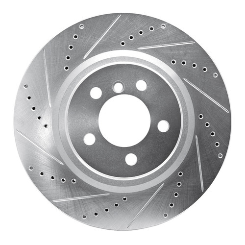 R1 06-12 Land Rover Range Rover Front Left Drilled & Slotted Silver Brake Rotor
