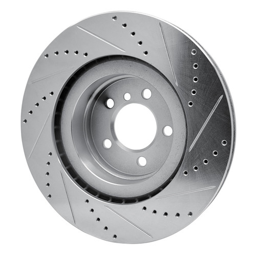 R1 06-12 Land Rover Range Rover Front Left Drilled & Slotted Silver Brake Rotor