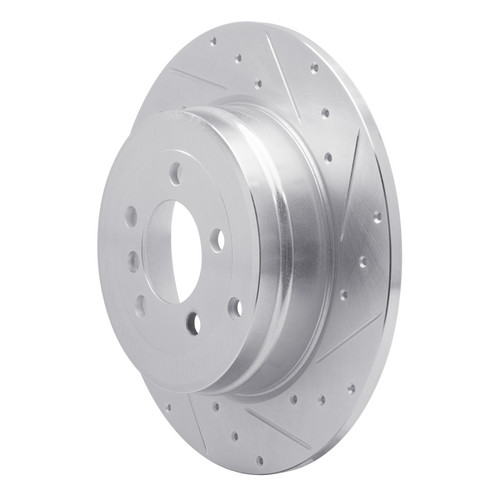 R1 03-05 Land Rover Range Rover Rear Right Drilled & Slotted Silver Brake Rotor