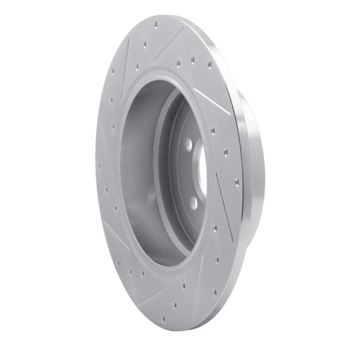 R1 03-05 Land Rover Range Rover Rear Right Drilled & Slotted Silver Brake Rotor