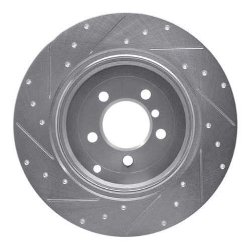R1 03-05 Land Rover Range Rover Rear Right Drilled & Slotted Silver Brake Rotor