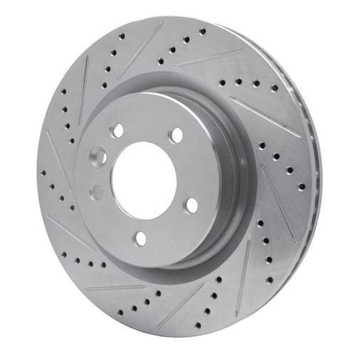 R1 05-09 Land Rover LR3 Front Left Drilled & Slotted Silver Brake Rotor