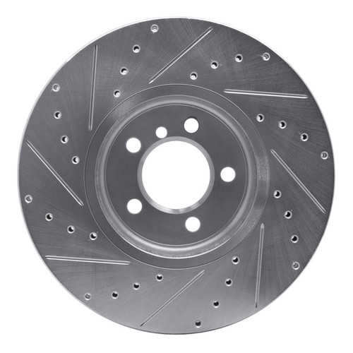 R1 03-05 Land Rover Range Rover Front Right Drilled & Slotted Silver Brake Rotor