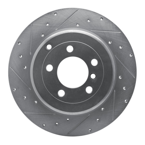 R1 03-05 Land Rover Range Rover Rear Left Drilled & Slotted Silver Brake Rotor