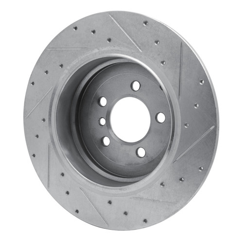 R1 03-05 Land Rover Range Rover Rear Left Drilled & Slotted Silver Brake Rotor