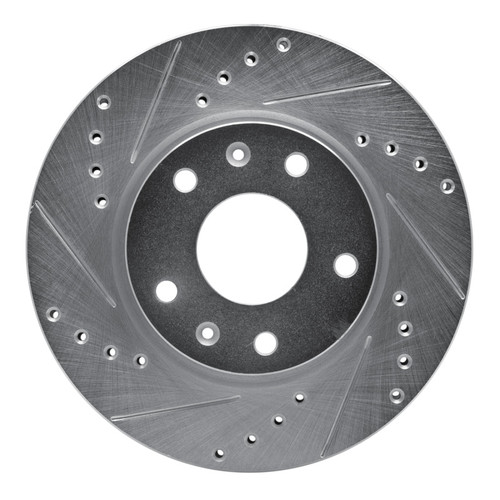 R1 02-05 Land Rover Freelander Front Left Drilled & Slotted Silver Brake Rotor