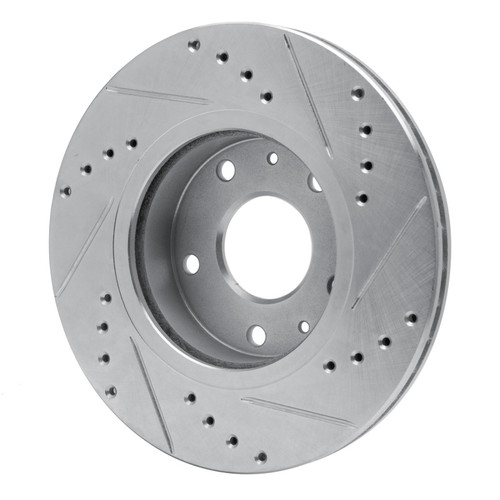R1 02-05 Land Rover Freelander Front Left Drilled & Slotted Silver Brake Rotor