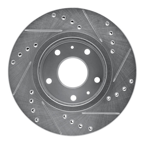 R1 02-05 Land Rover Freelander Front Left Drilled & Slotted Silver Brake Rotor