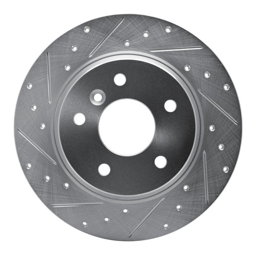 R1 94-04 Land Rover Range Rover Rear Left Drilled & Slotted Silver Brake Rotor