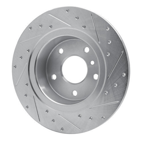 R1 94-04 Land Rover Range Rover Rear Left Drilled & Slotted Silver Brake Rotor