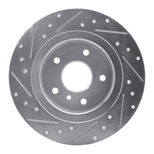 R1 94-04 Land Rover Range Rover Rear Right Drilled & Slotted Silver Brake Rotor