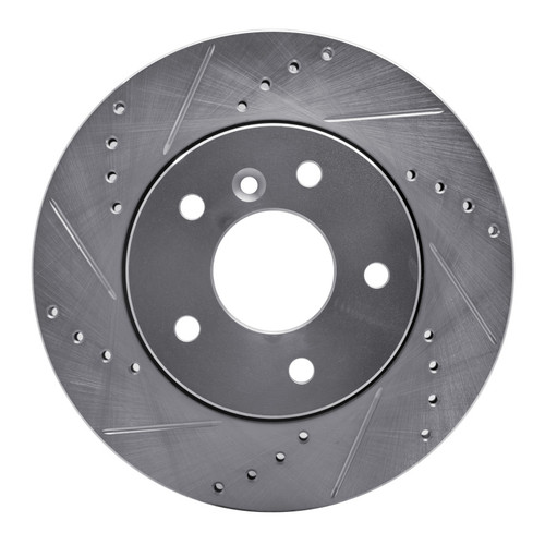 R1 99-04 Land Rover Discovery Front Left Drilled & Slotted Silver Brake Rotor