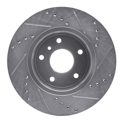 R1 99-04 Land Rover Discovery Front Left Drilled & Slotted Silver Brake Rotor