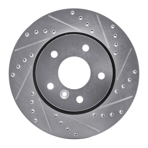 R1 94-02 Land Rover Range Rover Front Right Drilled & Slotted Silver Brake Rotor