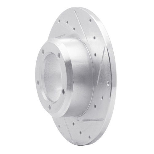 R1 74-99 Land Rover Defender 110 Front Right Drilled & Slotted Silver Brake Rotor