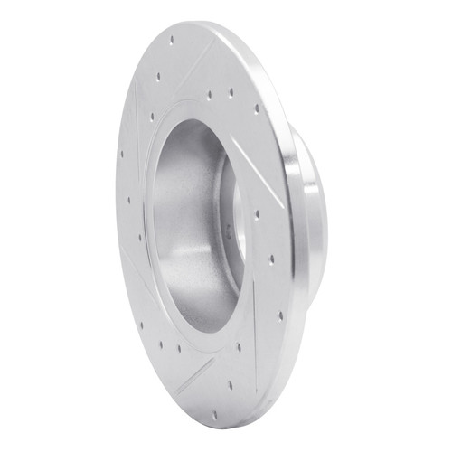 R1 74-99 Land Rover Defender 110 Front Right Drilled & Slotted Silver Brake Rotor