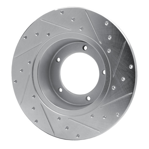 R1 74-99 Land Rover Discovery Front Left Drilled & Slotted Silver Brake Rotor
