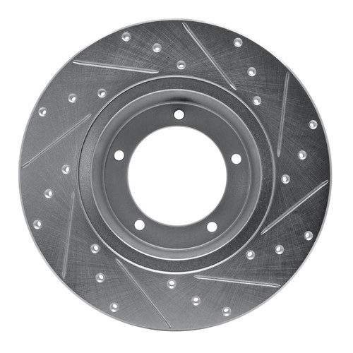 R1 74-99 Land Rover Discovery Front Left Drilled & Slotted Silver Brake Rotor