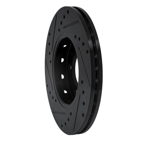 R1 03-18 Volkswagen VENTO (Mexico) Front Right Drilled & Slotted Black Brake Rotor