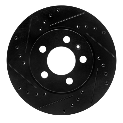 R1 03-18 Volkswagen VENTO (Mexico) Front Left Drilled & Slotted Black Brake Rotor