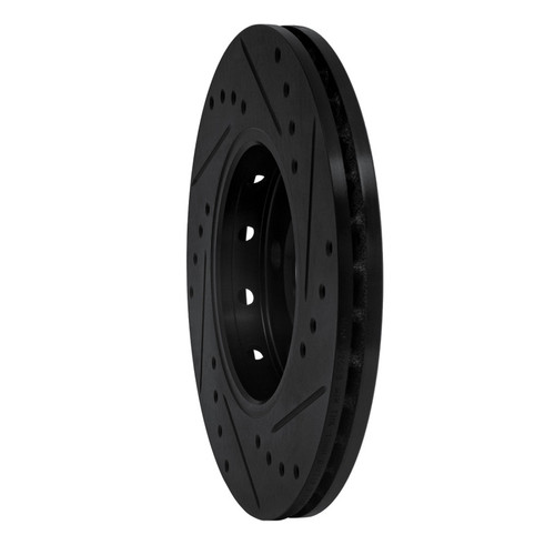 R1 03-18 Volkswagen VENTO (Mexico) Front Left Drilled & Slotted Black Brake Rotor