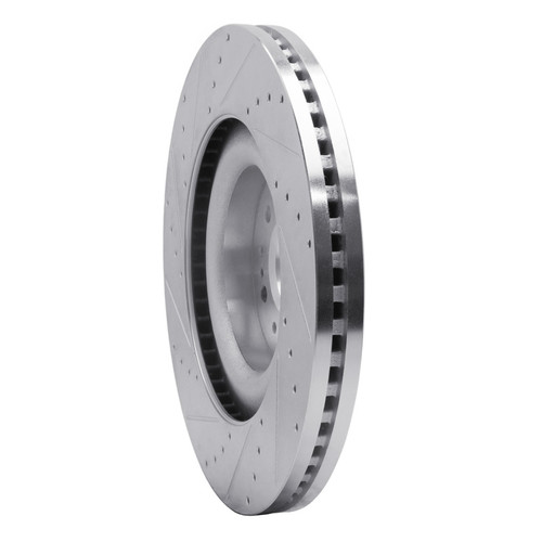 R1 17-22 Genesis G90 Front Right Drilled & Slotted Silver Brake Rotor