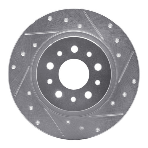 R1 14-19 Fiat 500L Rear Right Drilled & Slotted Silver Brake Rotor
