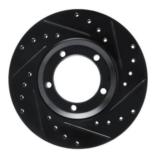 R1 03-05 Dodge H100 (Mexico) Front Right Drilled & Slotted Black Brake Rotor