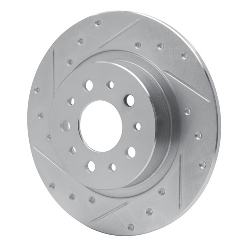 R1 14-19 Fiat 500L Rear Left Drilled & Slotted Silver Brake Rotor