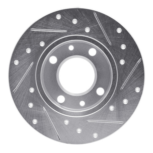 R1 66-92 Bertone X-1/9 Rear LeftFront Left Drilled & Slotted Silver Brake Rotor