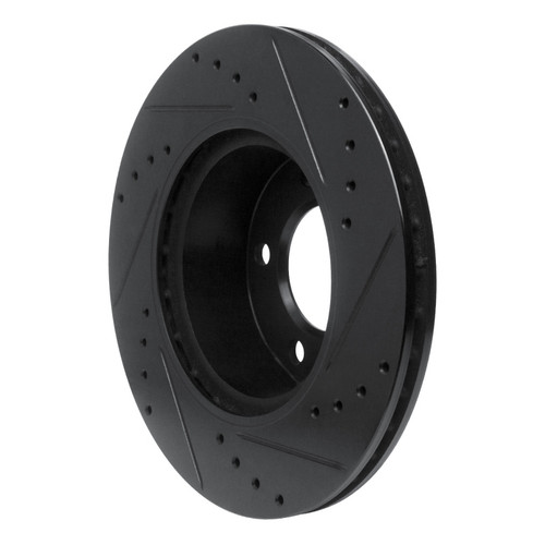 R1 05-07 BMW 120i (Mexico) Front Left Drilled & Slotted Black Brake Rotor