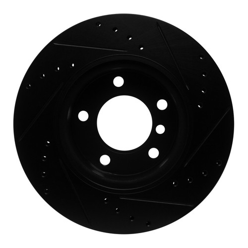 R1 05-07 BMW 120i (Mexico) Front Left Drilled & Slotted Black Brake Rotor