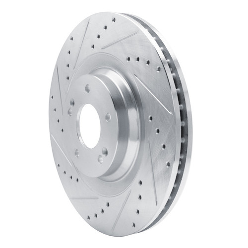 R1 19-22 Hyundai Veloster N Front Left Drilled & Slotted Silver Brake Rotor EDZ-03061L