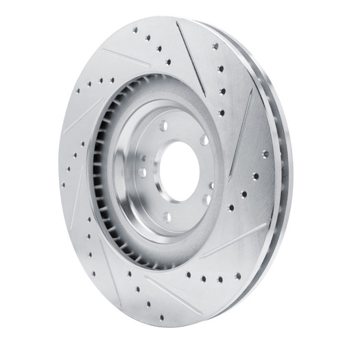 R1 19-22 Hyundai Veloster N Front Left Drilled & Slotted Silver Brake Rotor EDZ-03061L