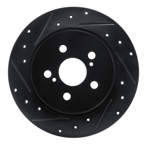R1 09-15 Toyota Corolla (Mexico) Rear Left Drilled & Slotted Black Brake Rotor