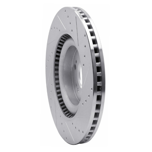 R1 18-20 Genesis G80 Front Left Drilled & Slotted Silver Brake Rotor