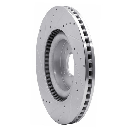 R1 18-20 Genesis G80 Front Right Drilled & Slotted Silver Brake Rotor EDZ-03057R