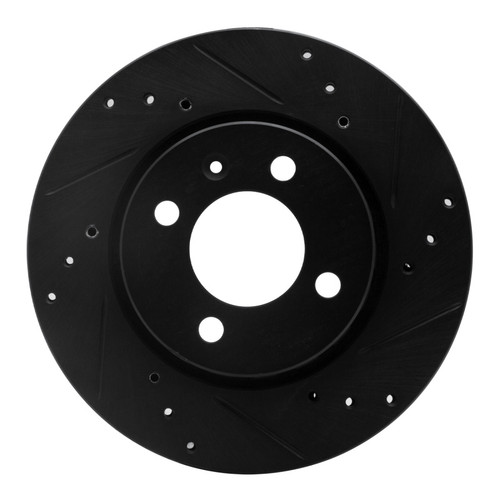 R1 09-17 Volkswagen SAVEIRO (Mexico) Front Right Drilled & Slotted Black Brake Rotor