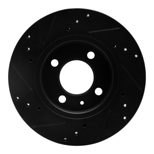 R1 09-17 Volkswagen SAVEIRO (Mexico) Front Right Drilled & Slotted Black Brake Rotor
