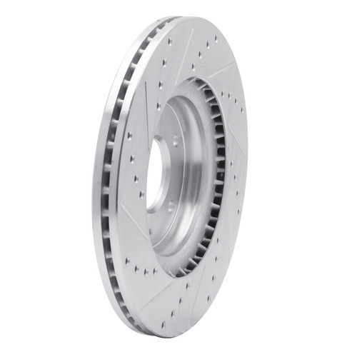 R1 15-25 Hyundai Kona EV Front Right Drilled & Slotted Silver Brake Rotor