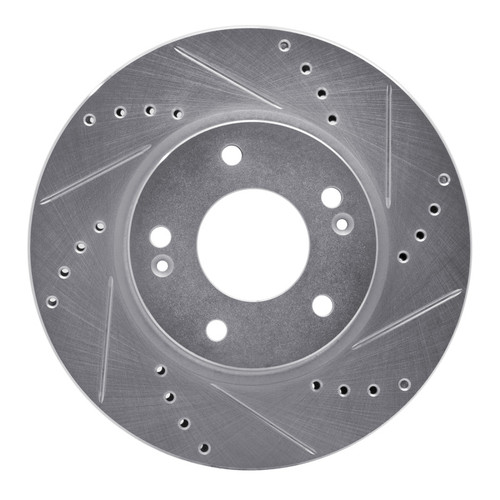 R1 17-22 Hyundai Ioniq Front Right Drilled & Slotted Silver Brake Rotor